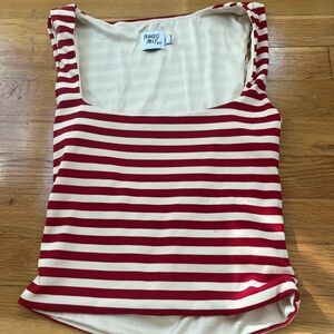 Princess Polly  Women's Red and White Striped Top